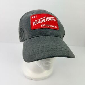 Krispy Kreme Unisex Baseball Hat Gray Red Logo Patch Snapback Adjustable Cap